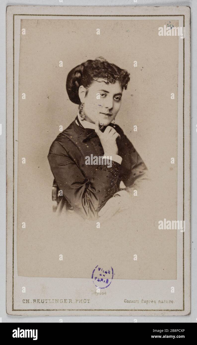 Portrait de Delphine Lissy ou Lizy (actrice) Portrait de Delphine de Lissy ou Lizy, actrice. 1860-1890. Carte de visite (recto). Rage sur papier alluminé. Photo de Charles Reutlinger (1816-1880). Paris, musée Carnavalet. Banque D'Images