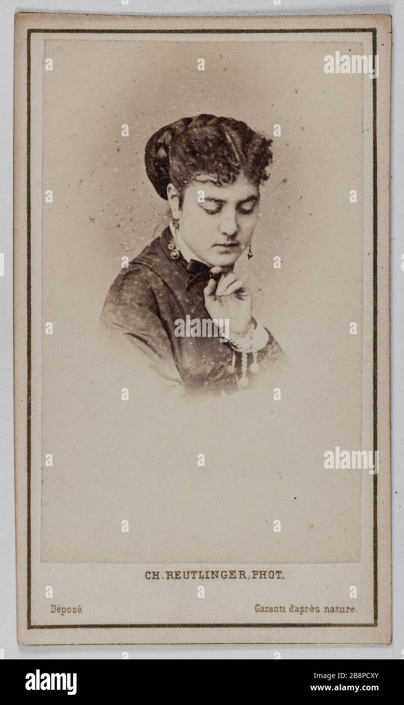 Portrait de Delphine Lissy ou Lizy (actrice) Portrait de Delphine de Lissy ou Lizy, actrice. 1860-1890. Carte de visite (recto). Rage sur papier alluminé. Photo de Charles Reutlinger (1816-1880). Paris, musée Carnavalet. Banque D'Images
