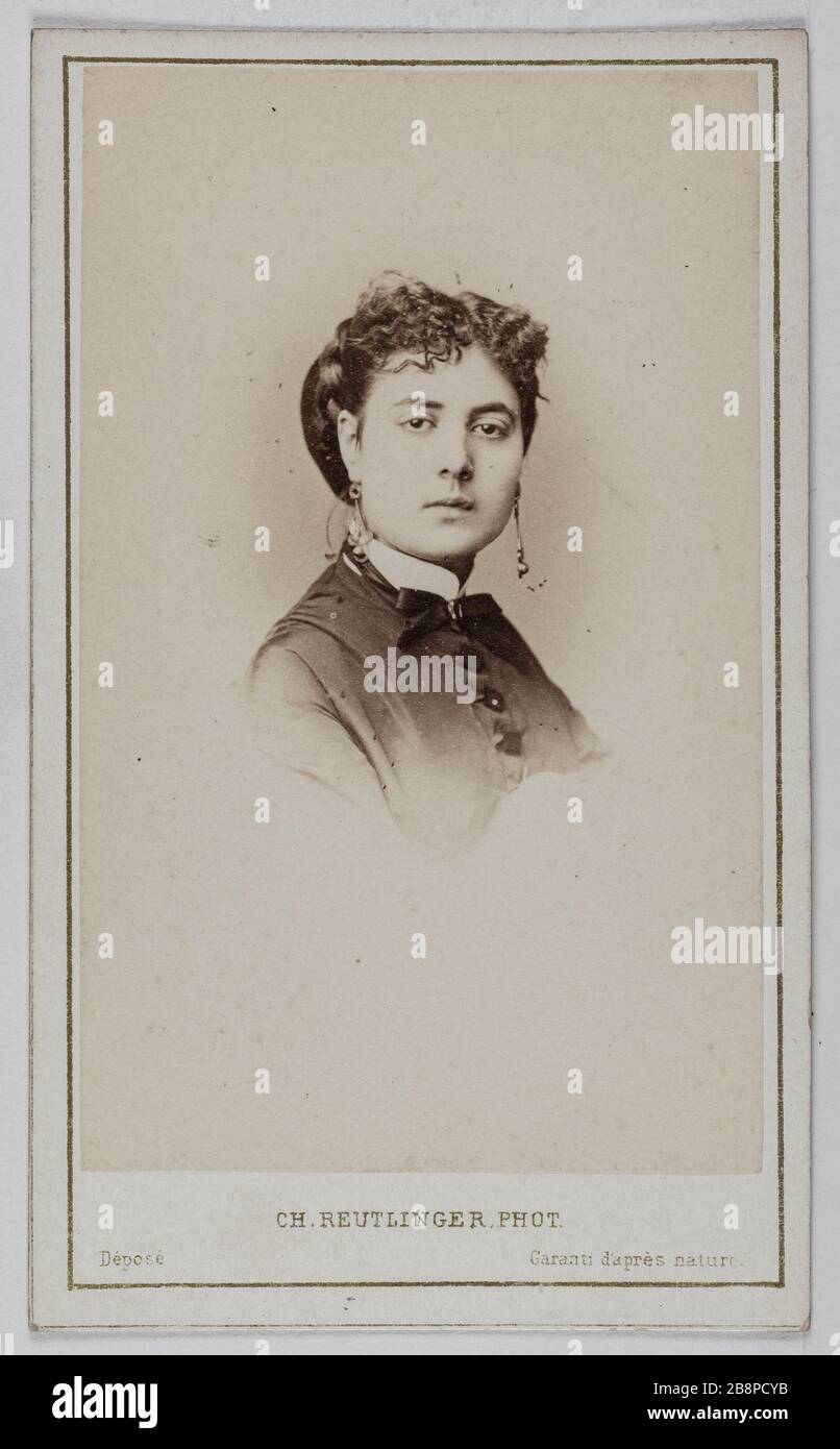 Portrait de Delphine Lissy ou Lizy (actrice) Portrait de Delphine de Lissy ou Lizy, actrice. 1860-1890. Carte de visite (recto). Rage sur papier alluminé. Photo de Charles Reutlinger (1816-1880). Paris, musée Carnavalet. Banque D'Images