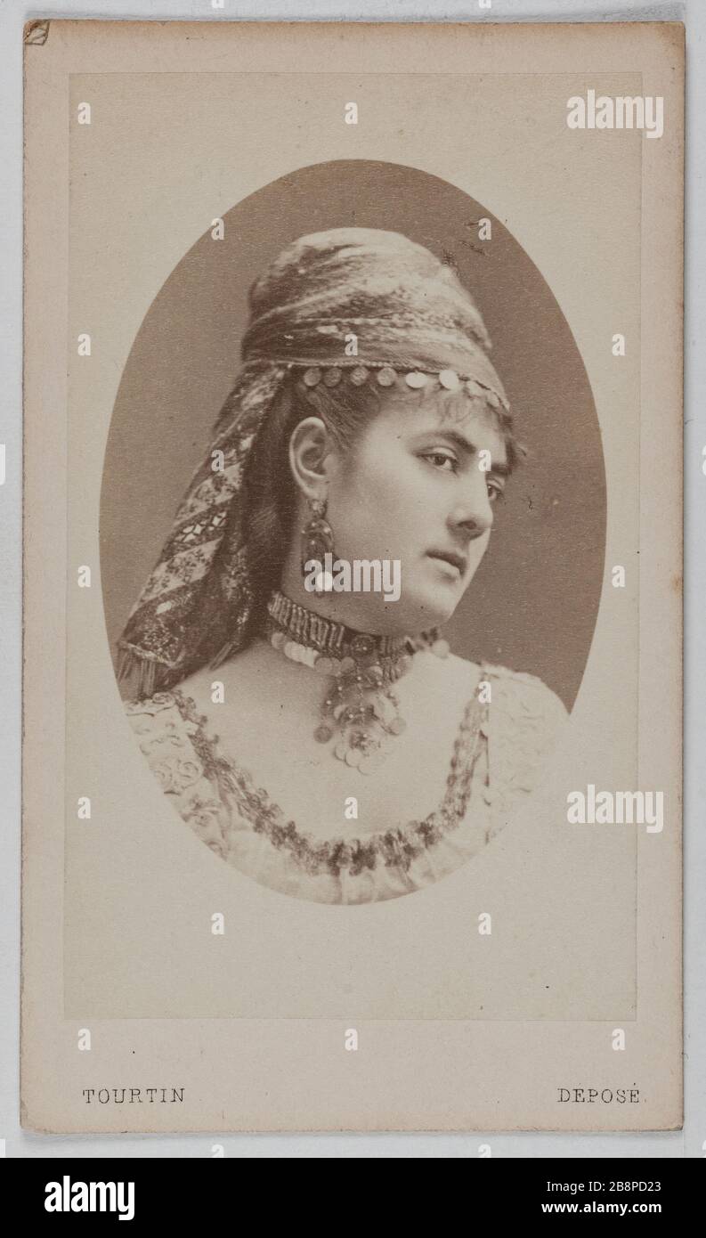 Portrait de Delphine Lissy ou Lizy (actrice) Portrait de Delphine de Lissy ou Lizy, actrice. 1860-1890. Carte de visite (recto). Rage sur papier alluminé. Photo de Joseph Tourtin (né en 1825). Paris, musée Carnavalet. Banque D'Images