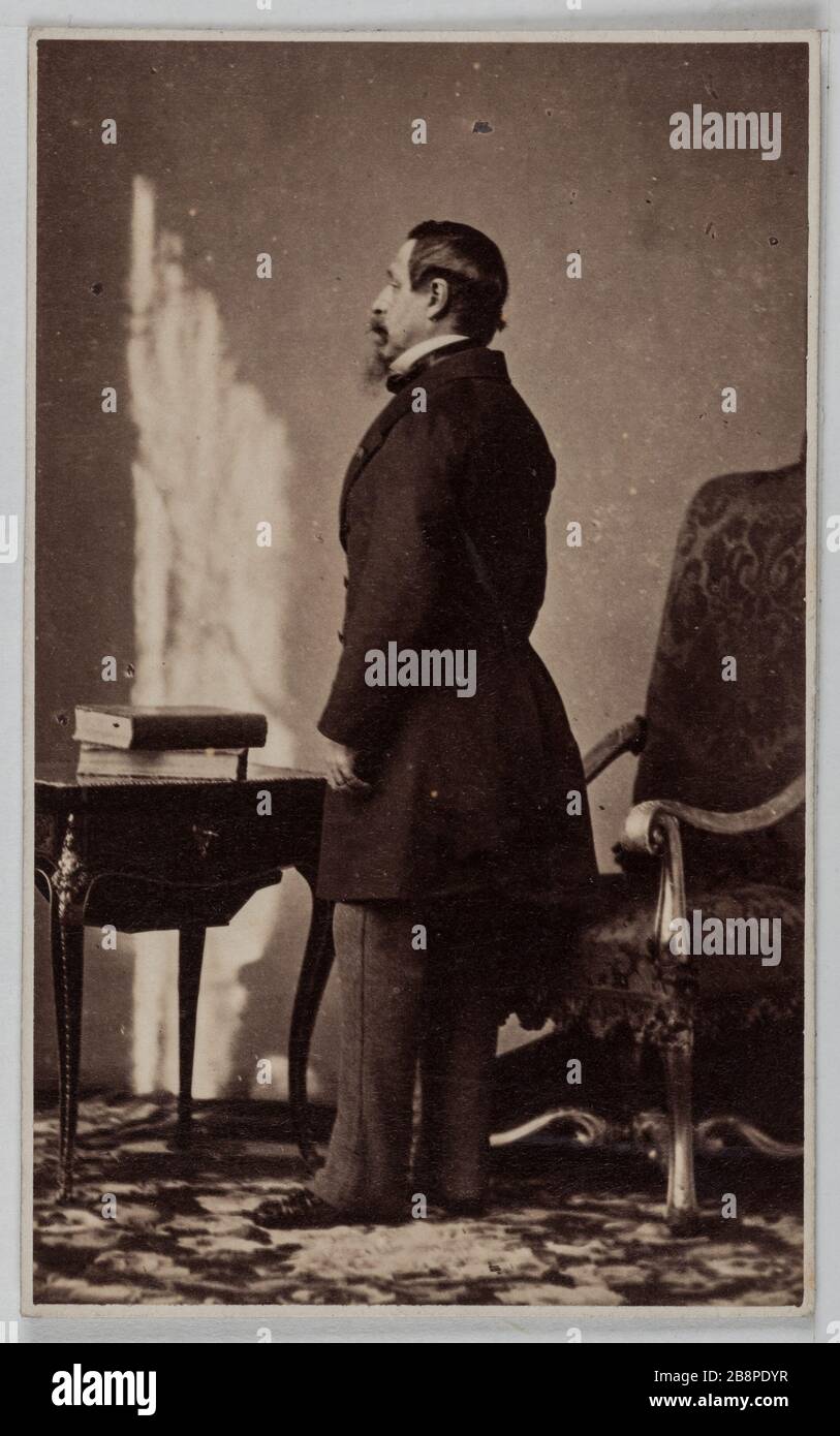 Portrait de Charles Louis Napoléon Bonaparte (1808-1873), dit Napoléon III, empereur des Français. Portrait de Charles Louis Napoléon Bonaparte (1808-1873), dit Napoléon III, Monsieur des Français. Carte de visite. Photo d'André Adolphe Eugène Disdéri (1819-1889). Rage sur papier alluminé. Avant 1873-1873. Paris, musée Carnavalet. Banque D'Images