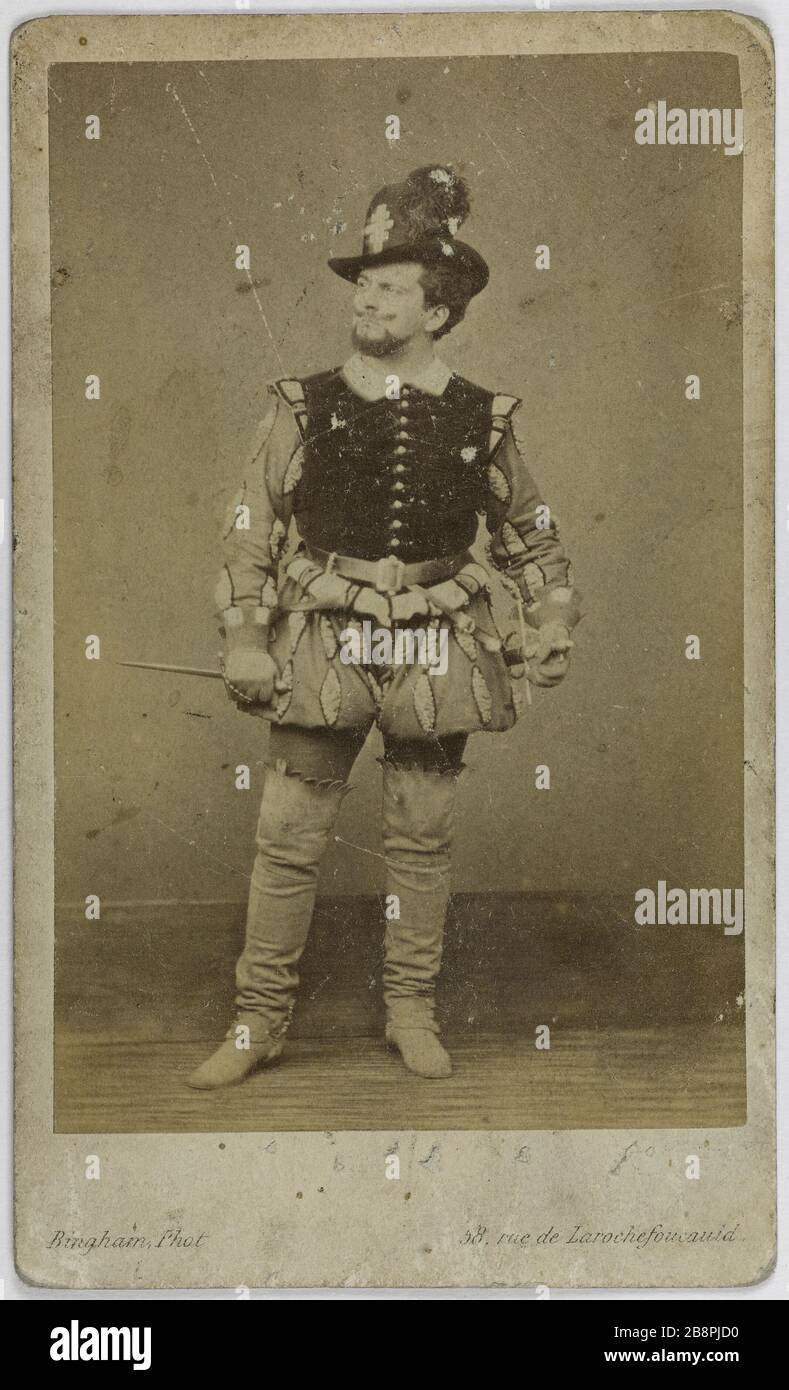 Portrait de Portehaut, (acteur) Portrait de Portehaut, acteur. Carte de visite (recto). Photo de Robert Jefferson Bingham (1824-1870). Rage sur papier alluminé, 1860-1890. Paris, musée Carnavalet. Banque D'Images