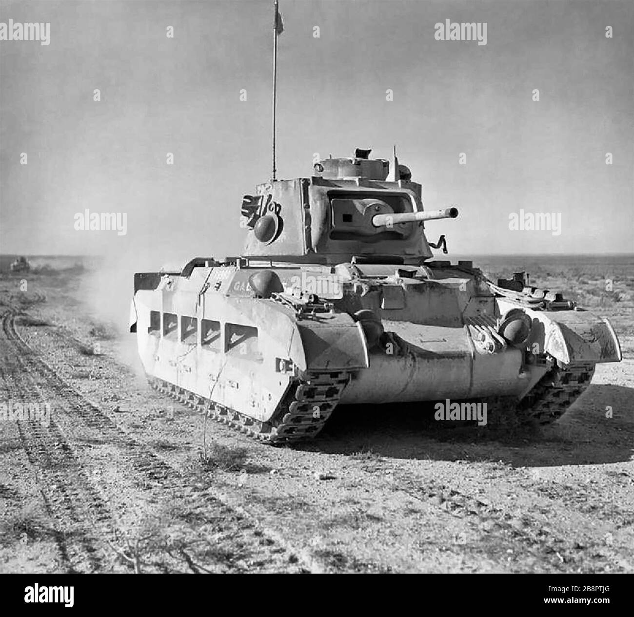 Réservoir Matilda II du 7ème Royal Tank Regiment dans le désert occidental, 19 décembre 1940. Banque D'Images