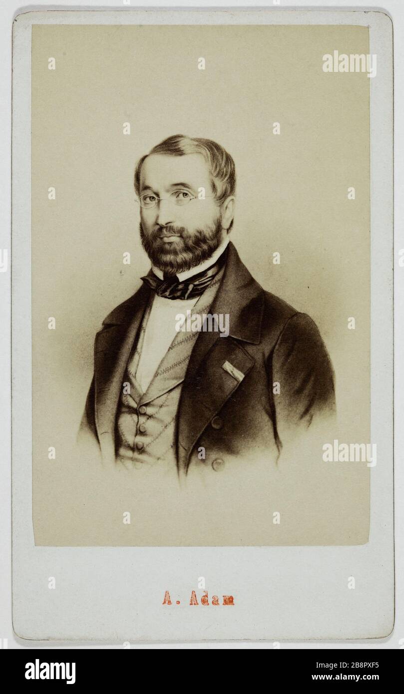 Portrait d'Adam, Adolphe (1803-1856), (compositeur) Etienne Neurdein. Portrait d'Adolphe Adam (1803-1856), compositeur. Carte de visite (recto). Rage sur papier alluminé. 1870-1890. Paris, musée Carnavalet. Banque D'Images