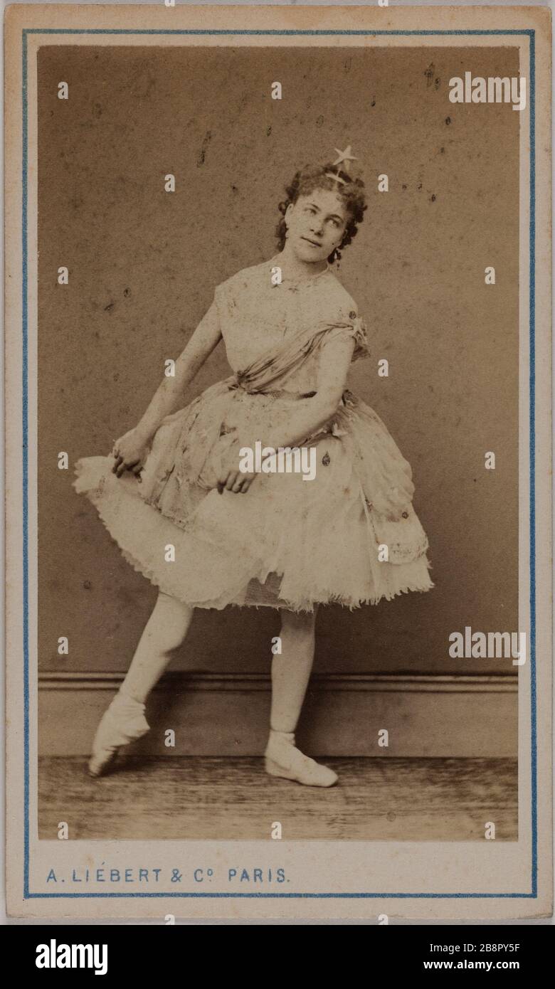 Portrait d'Ardizonni (danseur italien) Alphonse Liébert (1827-1914). Portrait d'Ardizonni (danseuse italienne). Carte de visite (recto). Rage sur papier alluminé. 1870-1890. Paris, musée Carnavalet. Banque D'Images