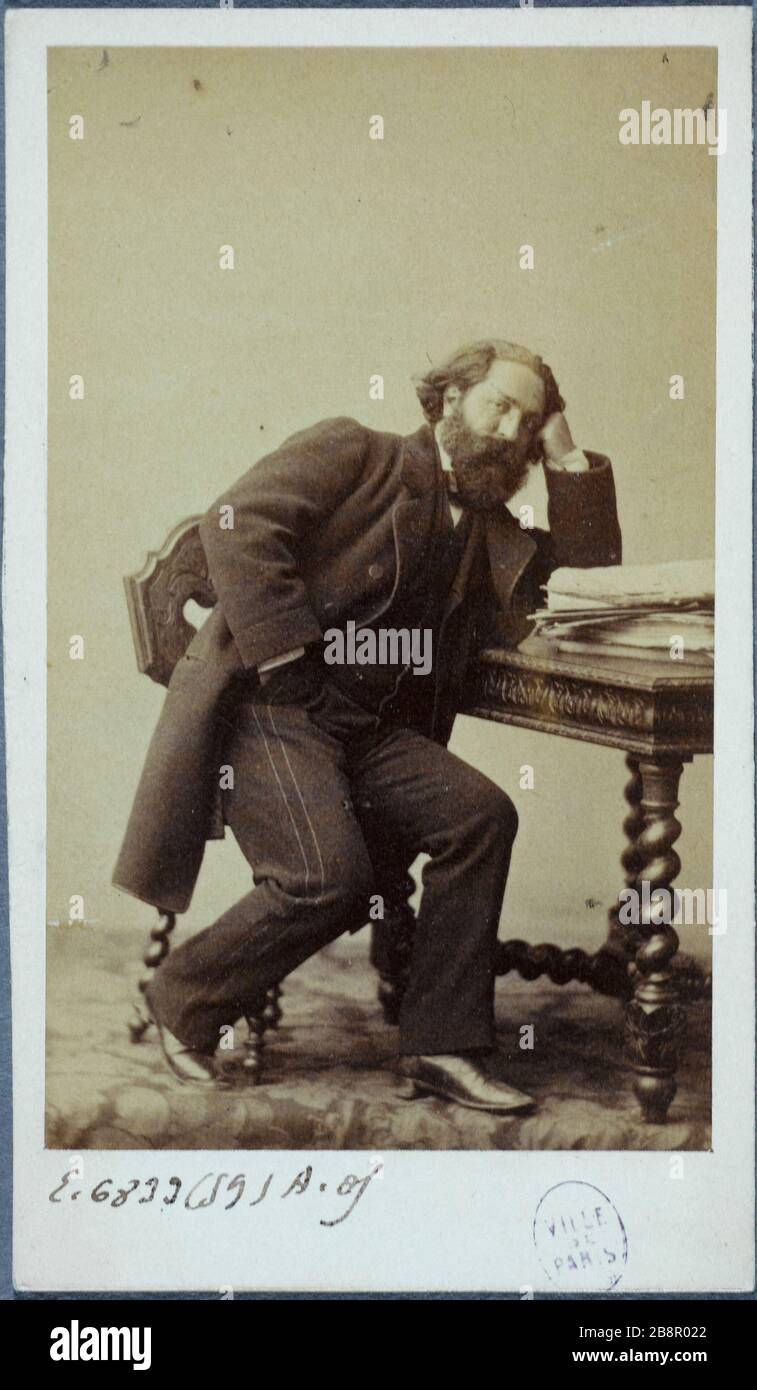 CARTE DE VISITE Gustave AYMARD (AIMAD) HOMME DE LETTRES FRANÇAIS 'carte de visite de Gustave Aymard (Aimard), homme de lettres English'. Photo d'Etienne Carjat (1828-1906). Paris, musée Carnavalet. Banque D'Images