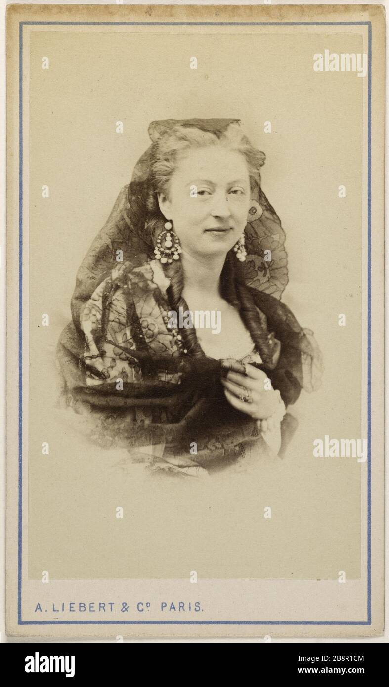 Portrait de Bell, Marie (actrice) Alphonse Liébert (1827-1914). Portrait de Bell, Marie, (actrice). Carte de visite (recto). Rage sur papier alluminé. 1870-1890. Paris, musée Carnavalet. Banque D'Images