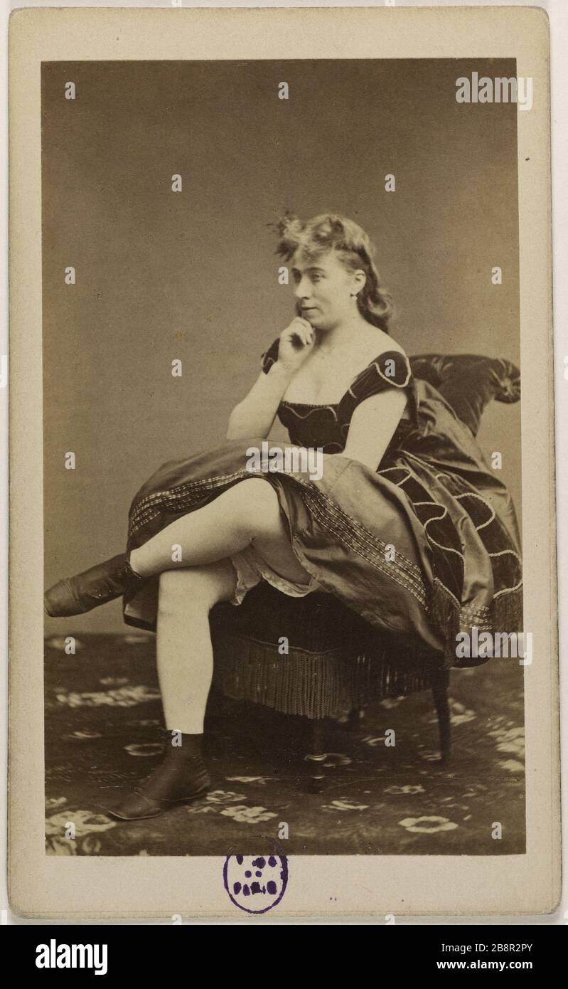 Portrait de Berthe (actrice) Jules Alexandre Marinier (1823-1898). Portrait de Berthe, (actrice). Carte de visite (recto). Rage sur papier alluminé. 1870-1890. Paris, musée Carnavalet. Banque D'Images