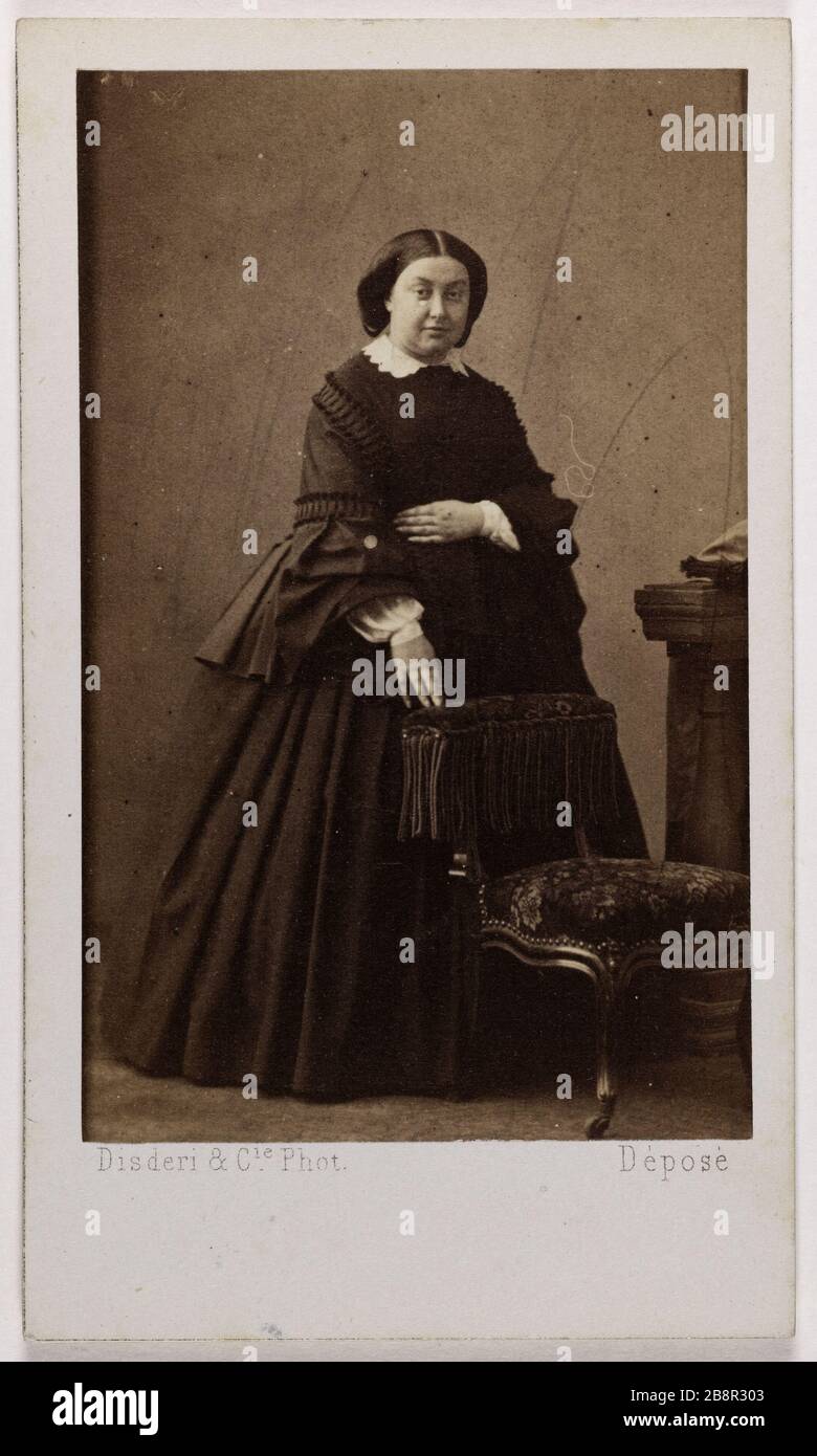 Portrait de la princesse Charlotte Julie Bonaparte, Marchioness de Roccagiovine (1830-1900) Disderi & Cie. Portrait de la Princesse Julie Charlotte Bonaparte, marquise de Roccagiovine (1830-1900). Carte de visite (recto). Rage sur papier alluminé. 1860-1890. Paris, musée Carnavalet. Banque D'Images