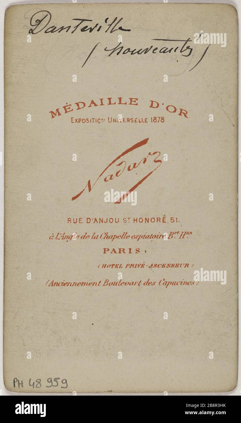 Carte Cabinet NADAR Circa 1890 - Portrait Albuminé De L'actrice Darly