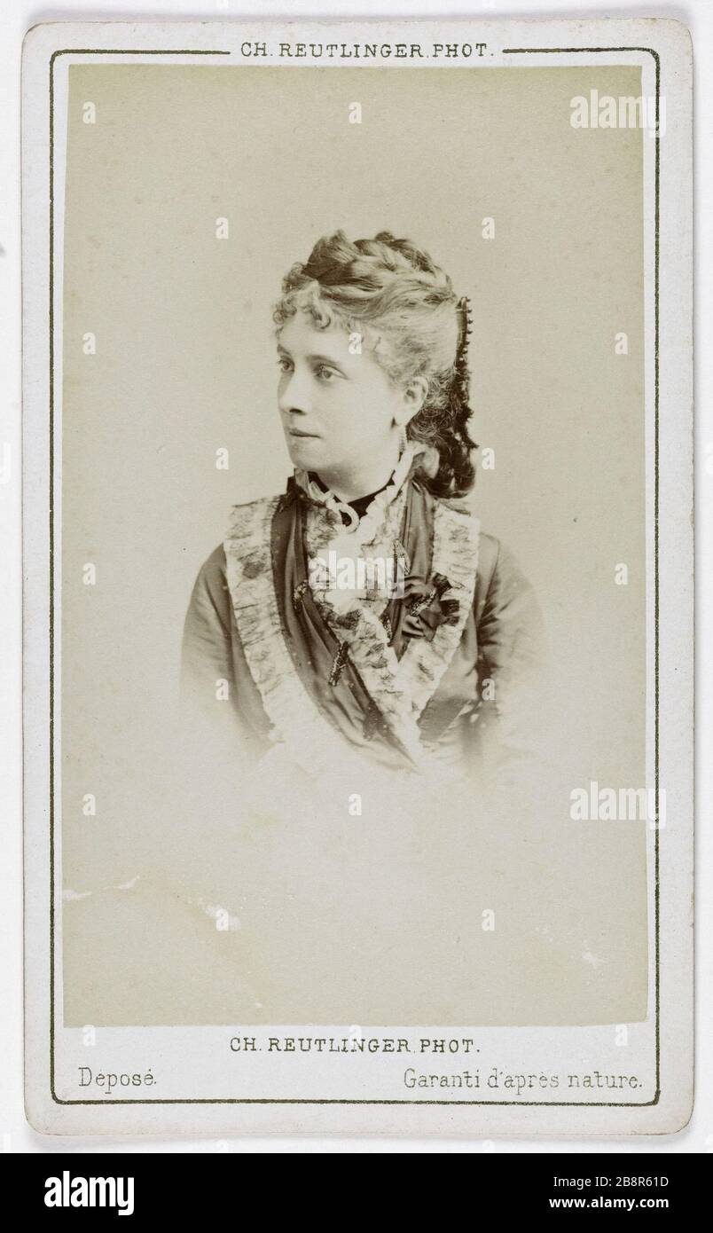 Portrait de H. Smith (actrice aux Bouffes) Portrait de H. Dupont (actrice aux Bouffes). Carte de visite (recto). Photo de Charles Reutlinger (1816-1880). Rage sur papier alluminé. 1860-1890. Paris, musée Carnavalet. Banque D'Images