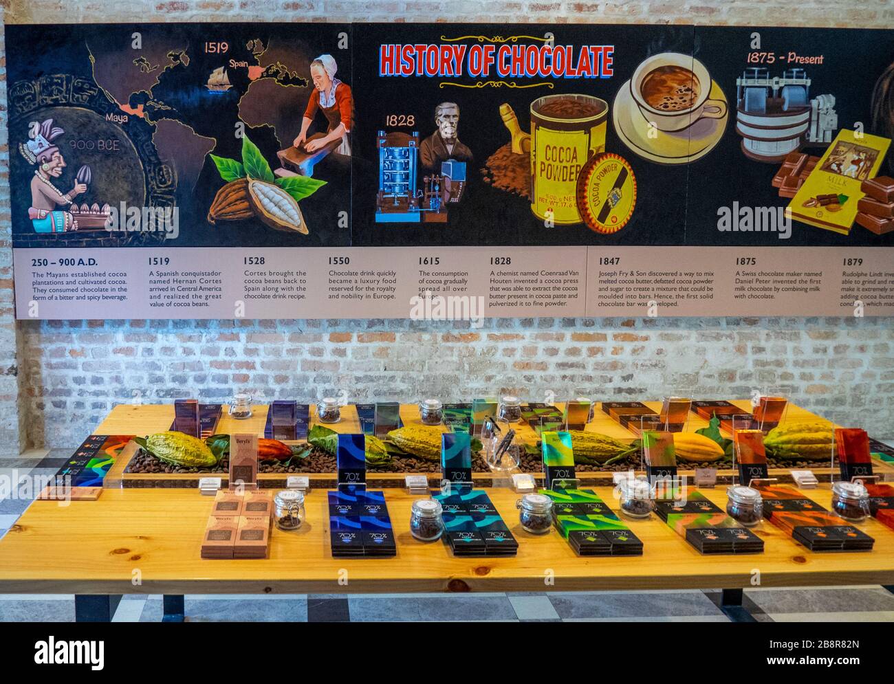Chocolats exposés au magasin de chocolat Beryls Jalan Panggong de 