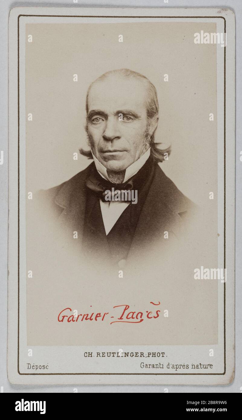 Portrait de Louis Antoine Garnier-pages (pages, dit), (1803-1878), (politicien, historien) Portrait de Louis Antoine Garnier-pages (pages, dit), (1803-1878), homme politique, historique. Photo de Charles Reutlinger. Carte de visite (recto). Rage sur papier alluminé. Avant 1878-1878. Paris, musée Carnavalet. Banque D'Images