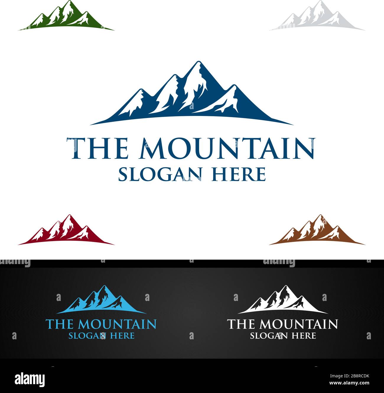 Conception de logo vectoriel de montagne, concept pour les sports naturels, l'expédition ou la photographie Illustration de Vecteur