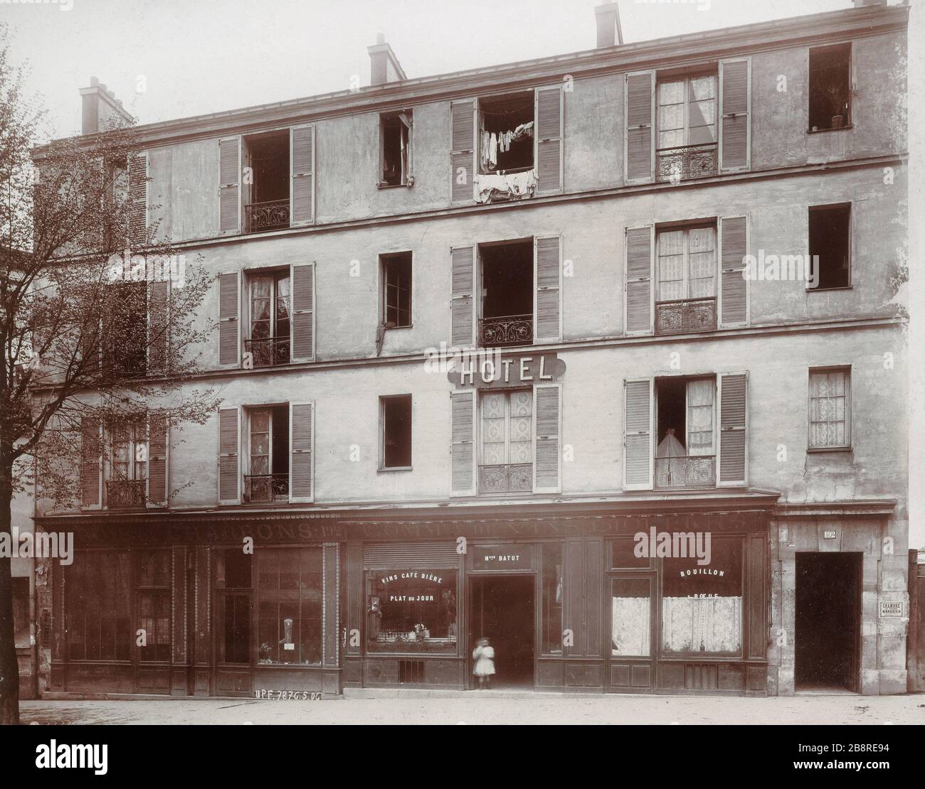 192 RUE CHAMPIONNET Hôtel, 192, rue Championnet. Paris (XVIIIème arr.). Union photographique française, mai 1906. Paris, musée Carnavalet. Banque D'Images