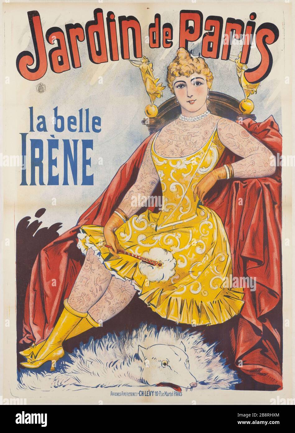 JARDIN DE PARIS, LA BELLE IRENE 'jardin de Paris, la belle Irène'. Lithographie. 1880-1900. Paris, musée Carnavalet. Banque D'Images
