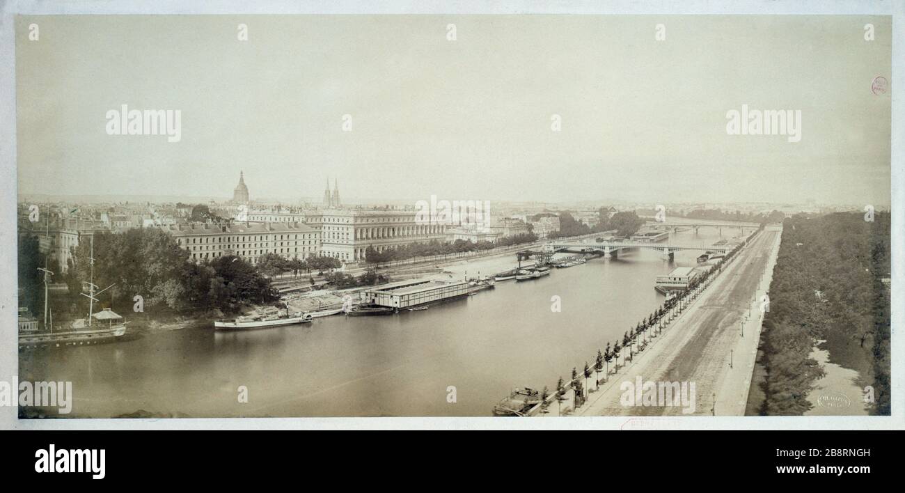 VINCENT DE MARTENS - PARIS - Quai d'Orsay Vincent Fréderic de Martens (1806-1885). 'Panorama du quai d'Orsay'. Photo. Paris, musée Carnavalet. Banque D'Images