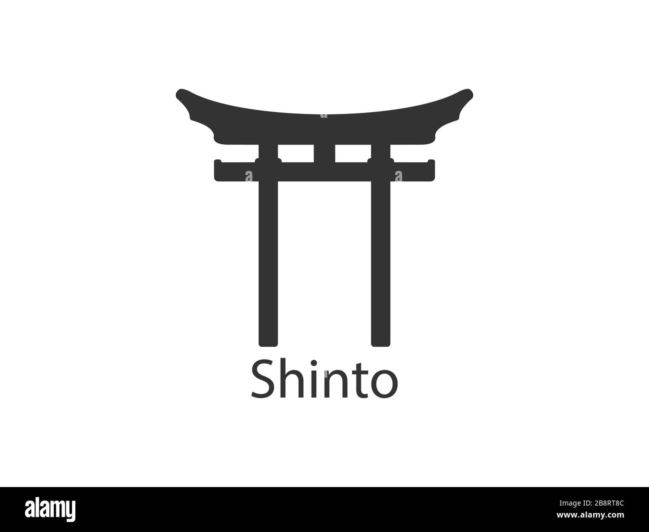 Japonais, shinto, icône torii. Illustration vectorielle, conception plate. Illustration de Vecteur