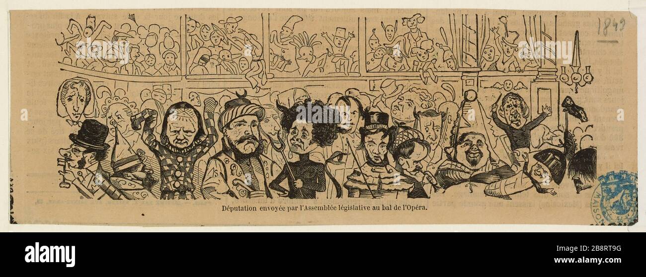 Ministère envoyé par l'Assemblée législative au bal de l'Opéra Banque D'Images