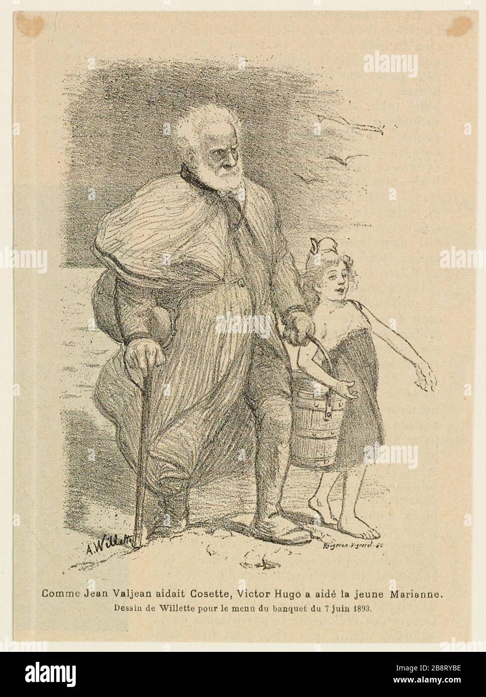 Comme Jean Valjean a aidé Cosette, Hugo a aidé la jeune Marianne Banque D'Images