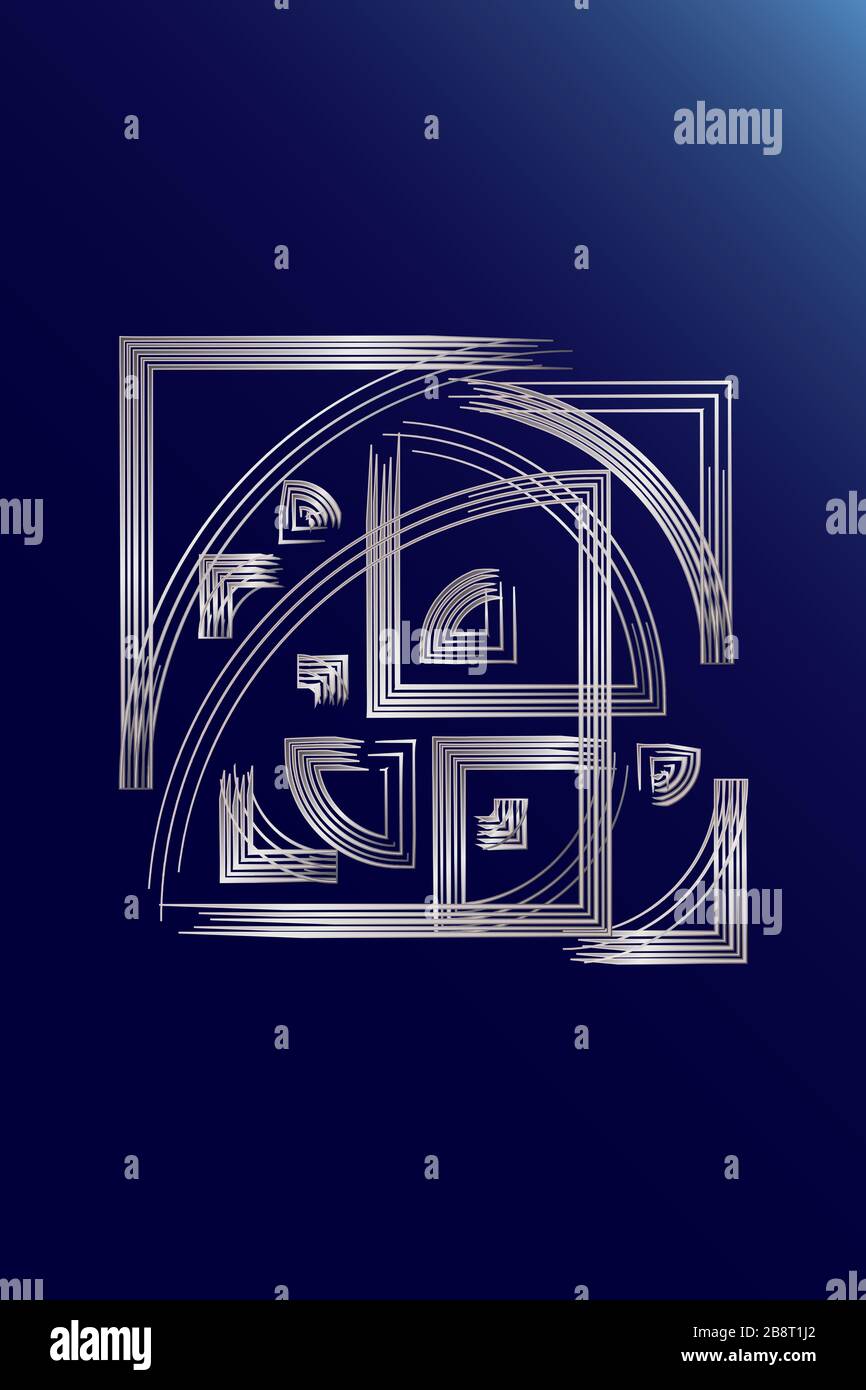 Séquence Fibonacci dispersée Banque D'Images