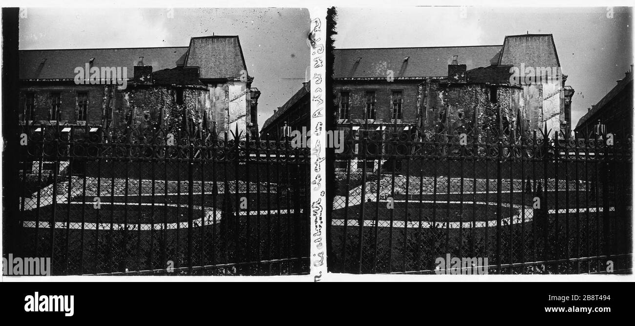 CHAPELLE DES ARTS ET MÉTIERS RUE REUMUR, 3ÈME ARRONDISSEMENT, PARIS Chapelle des Arts-et-métiers, rue Réaumur, Paris (IIIème arr.). 1920-1930. Vue stéréoscopique. Paris, musée Carnavalet. Banque D'Images