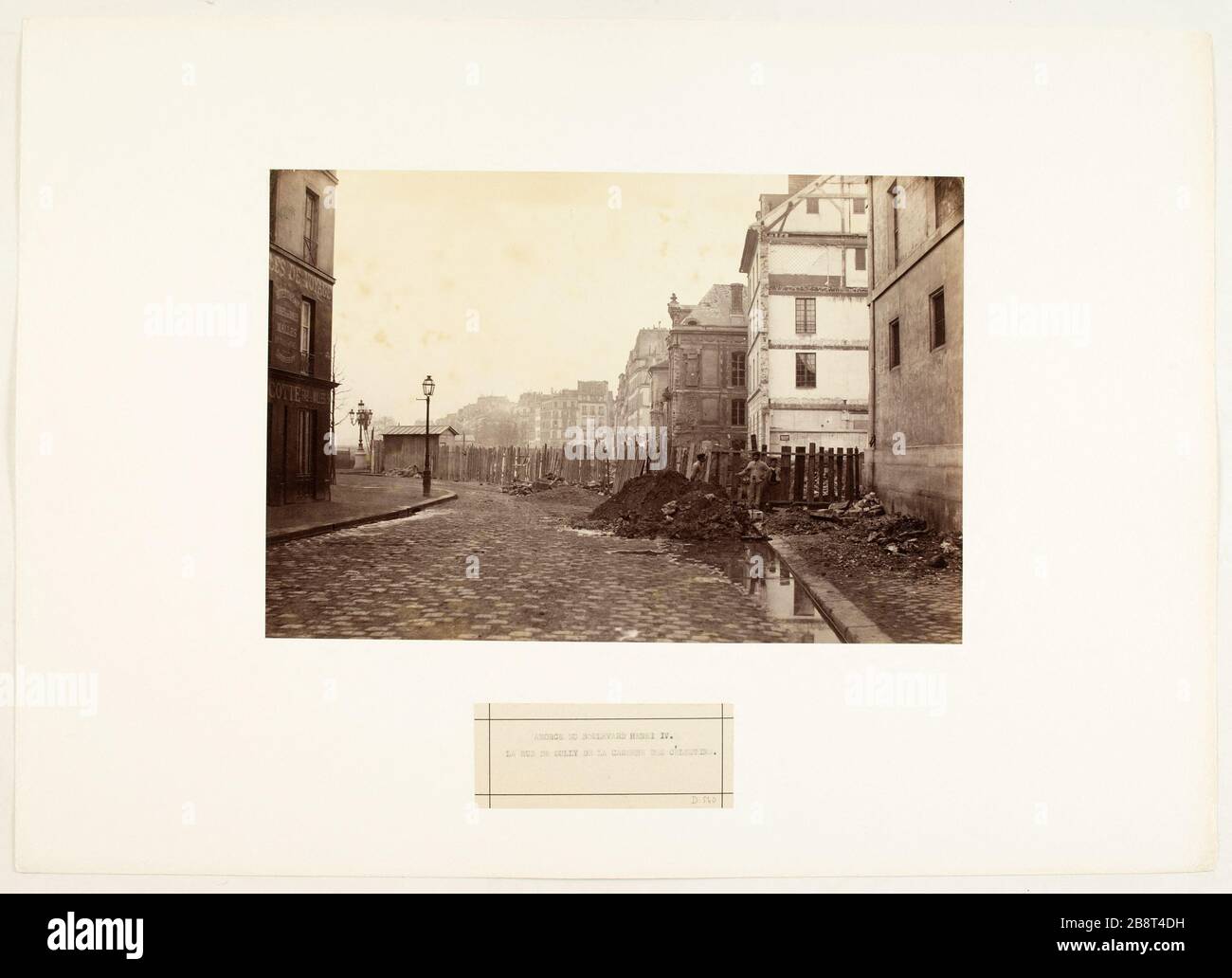 Perce Boulevard Henri IV au Quai des Celestins, 4ème arrondissement, Paris ciment du boulevard Henri IV au niveau du quai des Célestins. Paris (IVème arr.), entre 1865 et 1868. Photo de Charles Marville (1813-1879). Paris, musée Carnavalet. Banque D'Images