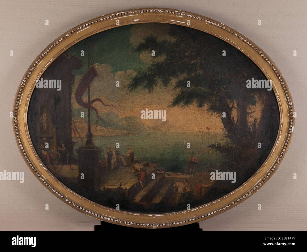 Atterrissage dans un port d'Anonyme (école italienne). « sans port ». Huile sur étoile. XVIIIème siècle. Musée des Beaux-Arts de la Ville de Paris, petit Palais. Banque D'Images