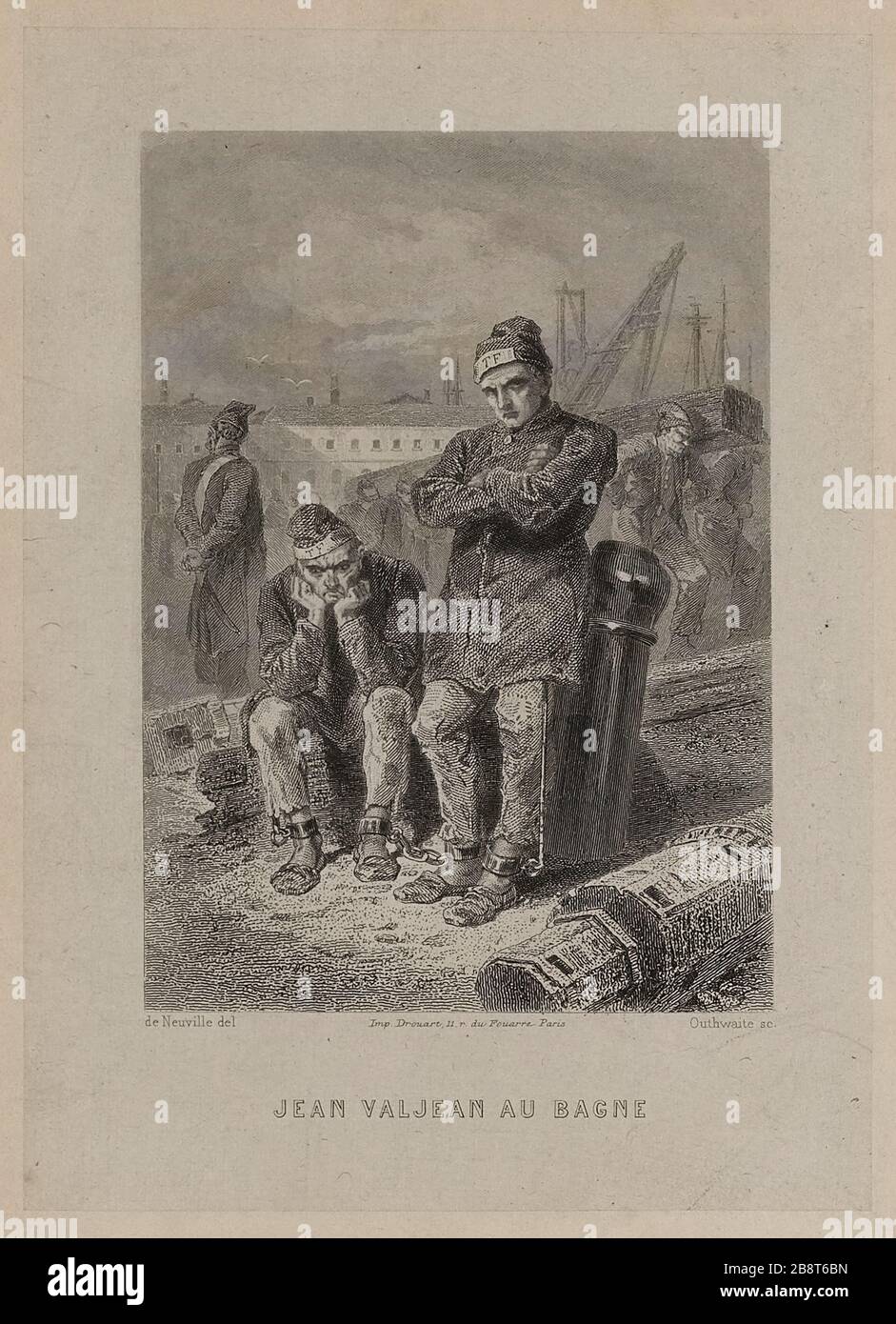 [Les Misérables] Jean Valjean en prison Banque D'Images