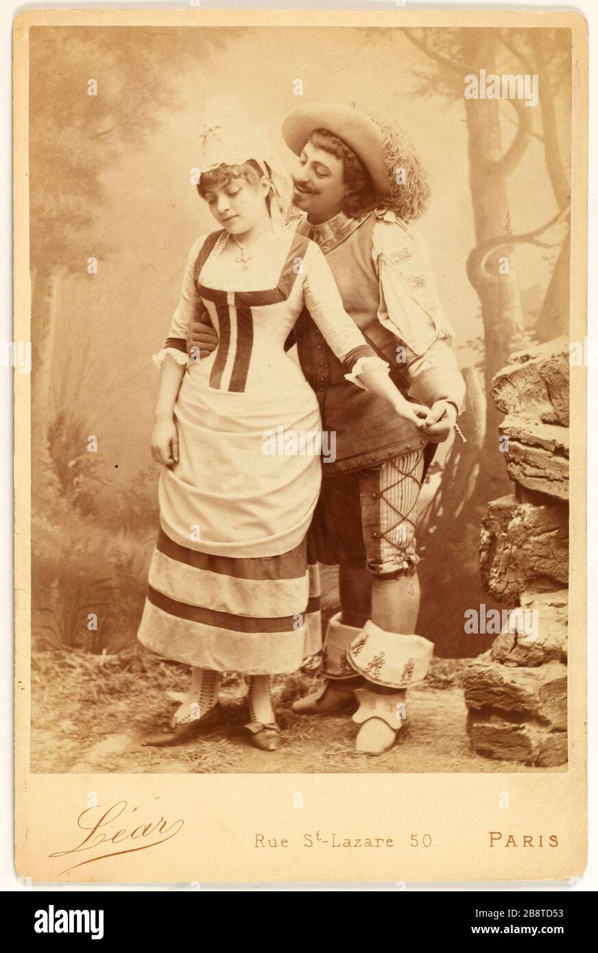 Portrait de Bounet et Jeanne André, acteurs Léar. 'Portrait de Bounet et Jeanne André, acteur'. Rage sur papier alluminé. vers 1880-1880. Paris, musée Carnavalet. Banque D'Images