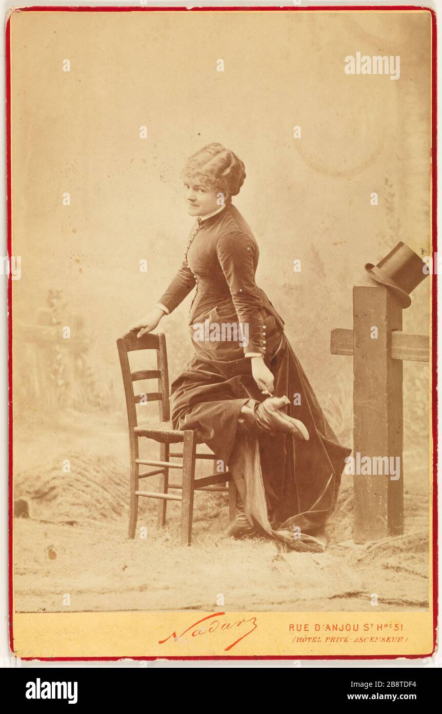 Portrait de Marie Céline Chaumont, (1848-1926), actrice Atelier Nadar. 'Portrait de Marie Céline Chaumont, (1848-1926), actrice'. Rage sur papier alluminé. vers 1878-1880. Paris, musée Carnavalet. Banque D'Images