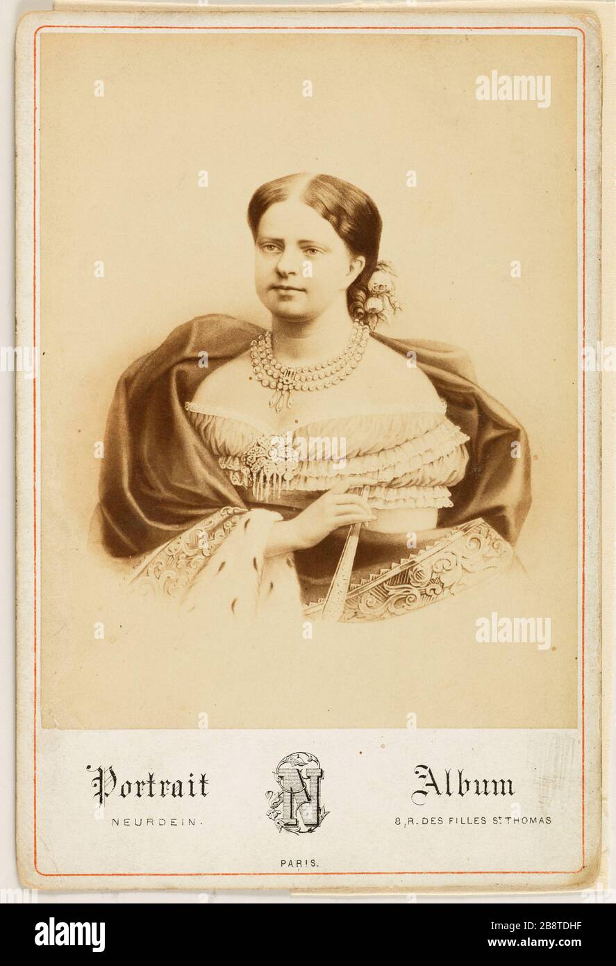 Portrait de Clotilde de Savoie (Marie Thérèse Louise), (1843-1911), princesse Neurdein Frères. 'Portrait de Clotilde de Savoie (Marie Thérèse Louise), (1843-1911), princesse'. Rage sur papier alluminé. Paris, musée Carnavalet. Banque D'Images