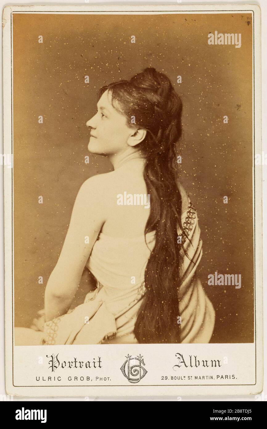 Portrait de Conte, actrice Grob, Ulric. 'Portrait de Conte, actrice'. Rage sur papier alluminé. Paris, musée Carnavalet. Banque D'Images
