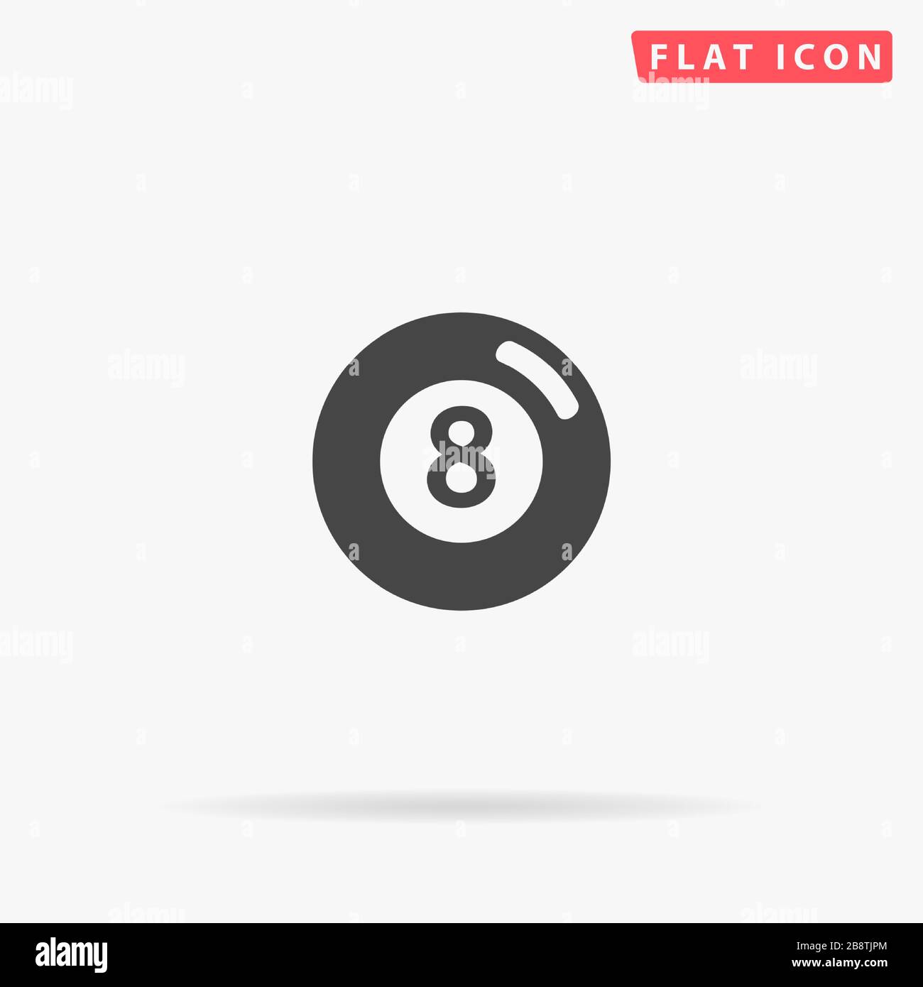 Icône à vecteur plat de boule de billard. Signe de style glyphe. Symbole d'illustrations simples tracées à la main pour les infographies de concept, les projets de conception, l'interface utilisateur et l'UX, websit Illustration de Vecteur