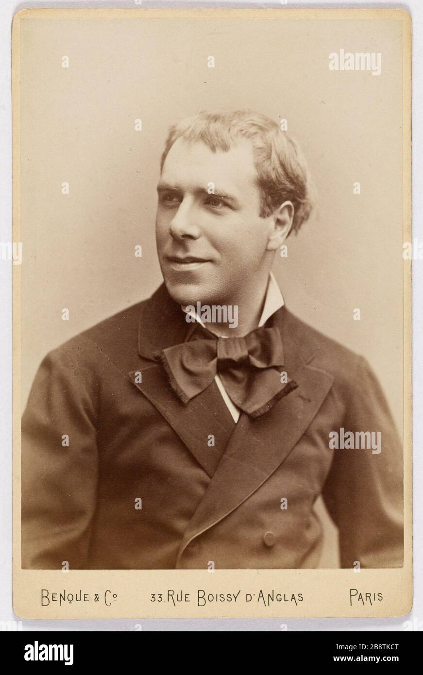 Portrait du jeune Coquelin (Ernest Coquelin dit le jeune Coquelin), (1848-1909), acteur 'Coquelin cadet (Coquelin Ernest) (1848-1909), acteur'. Photo de Wilhelm Benque (1843-1903). Paris, musée Carnavalet. Banque D'Images