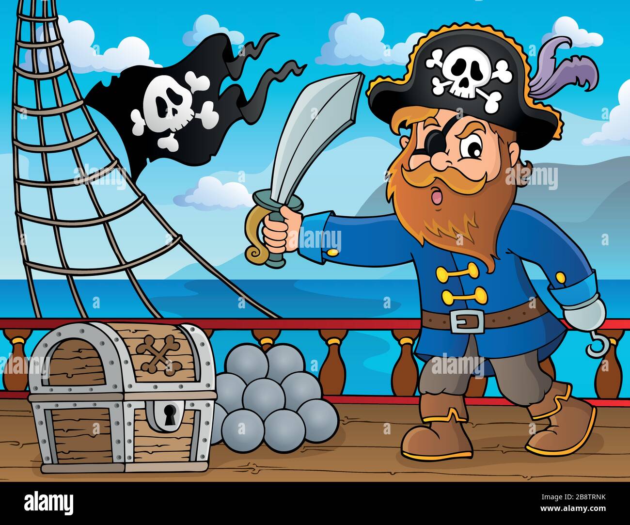 Pirate tenant sabre thème 4 - eps10 illustration vectorielle. Illustration de Vecteur