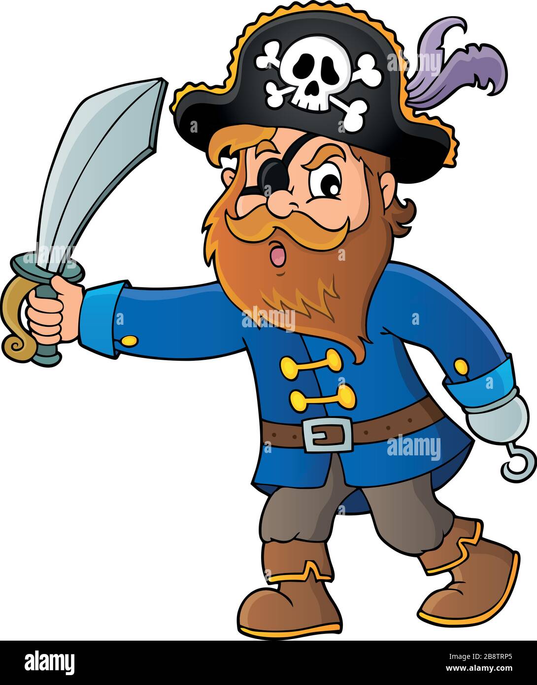 Pirate tenant sabre thème 1 - eps10 illustration vectorielle. Illustration de Vecteur
