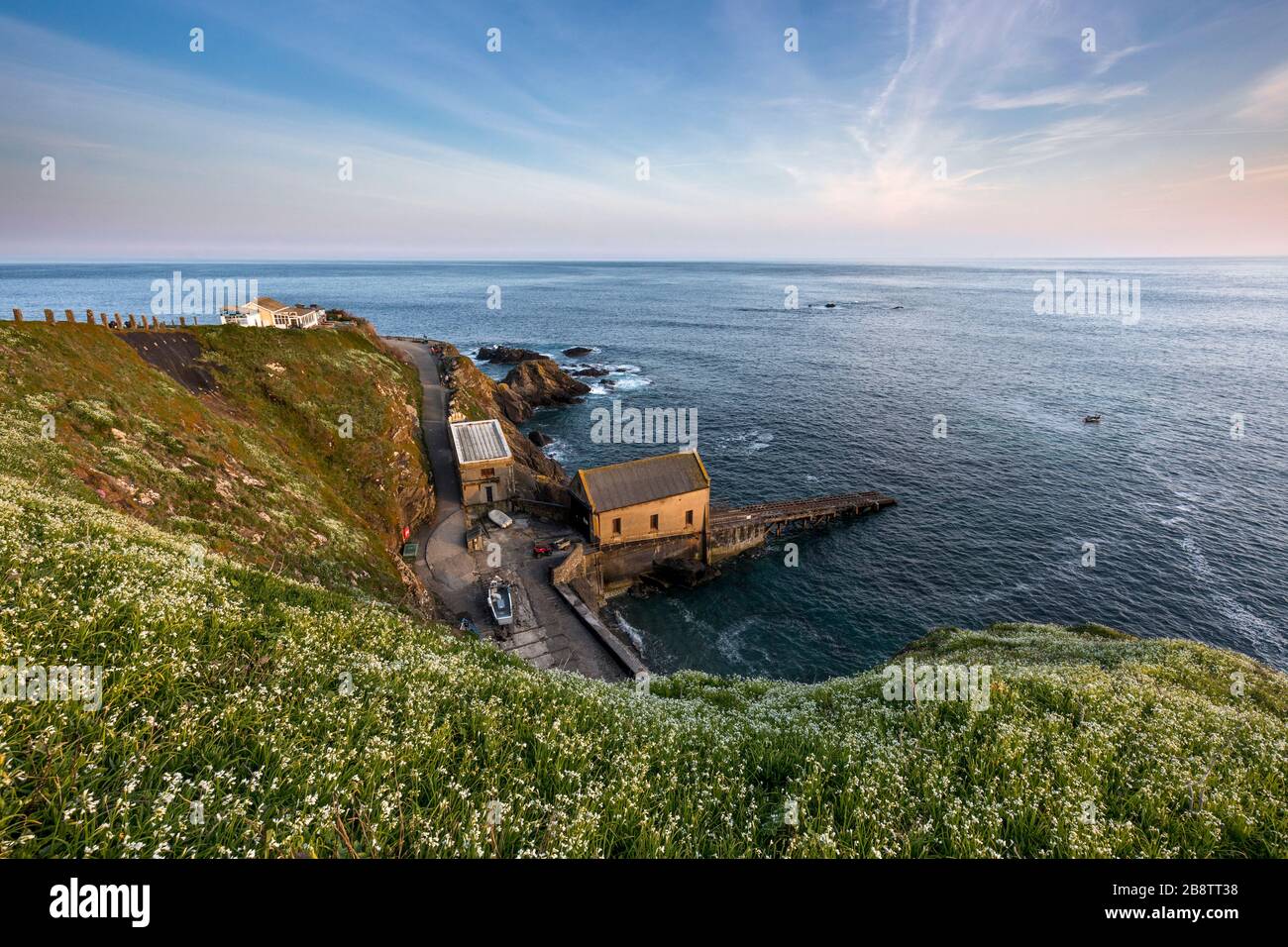 Lézard; Old Lifeboat House; trois corned Leek; Cornwall; Royaume-Uni Banque D'Images