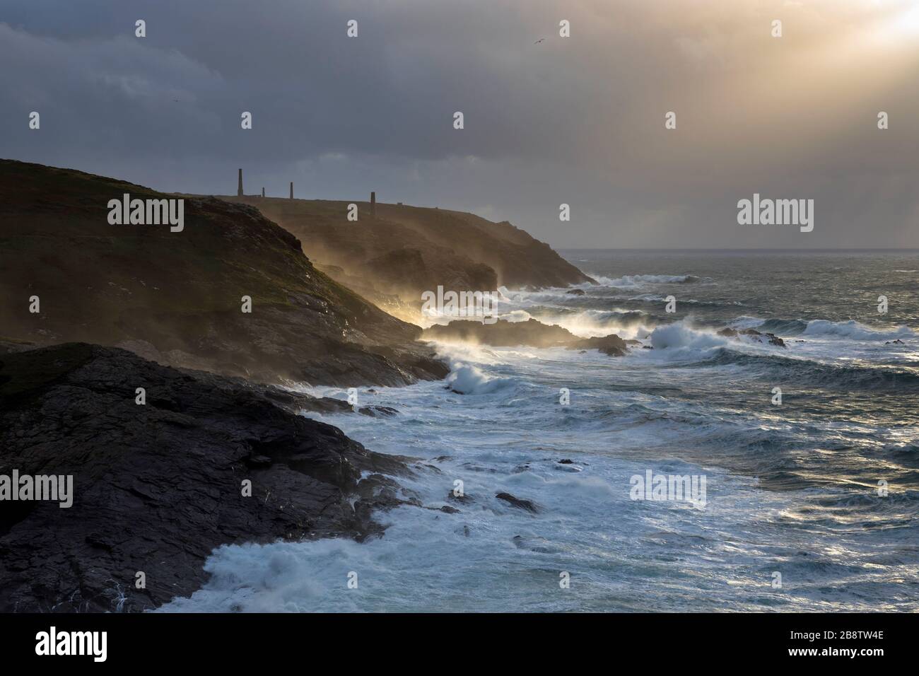 Pendeen; vue le long de la côte; Cornwall; Royaume-Uni Banque D'Images