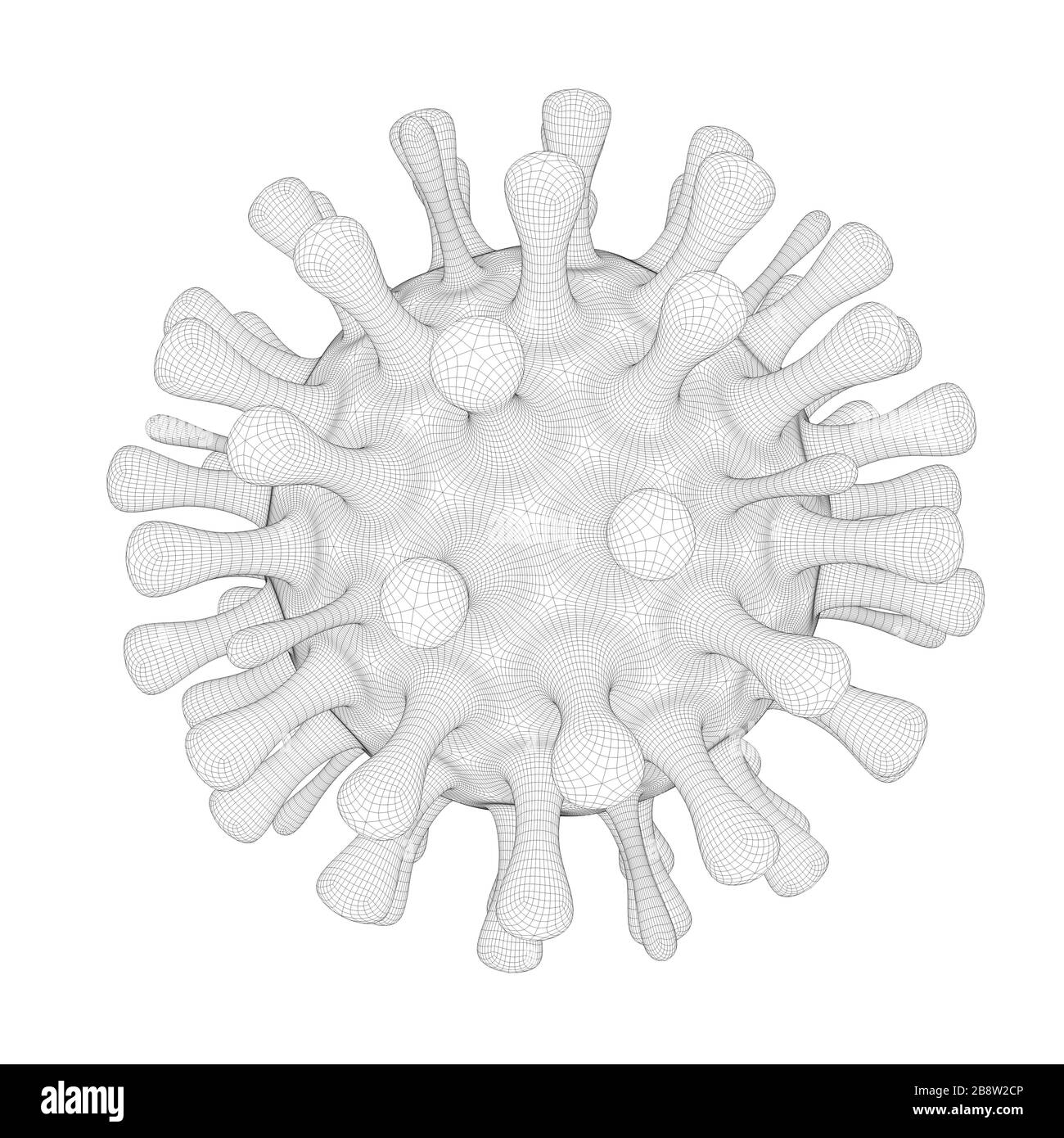 Rendu   isolé par des éléments filaires de virus Banque D'Images