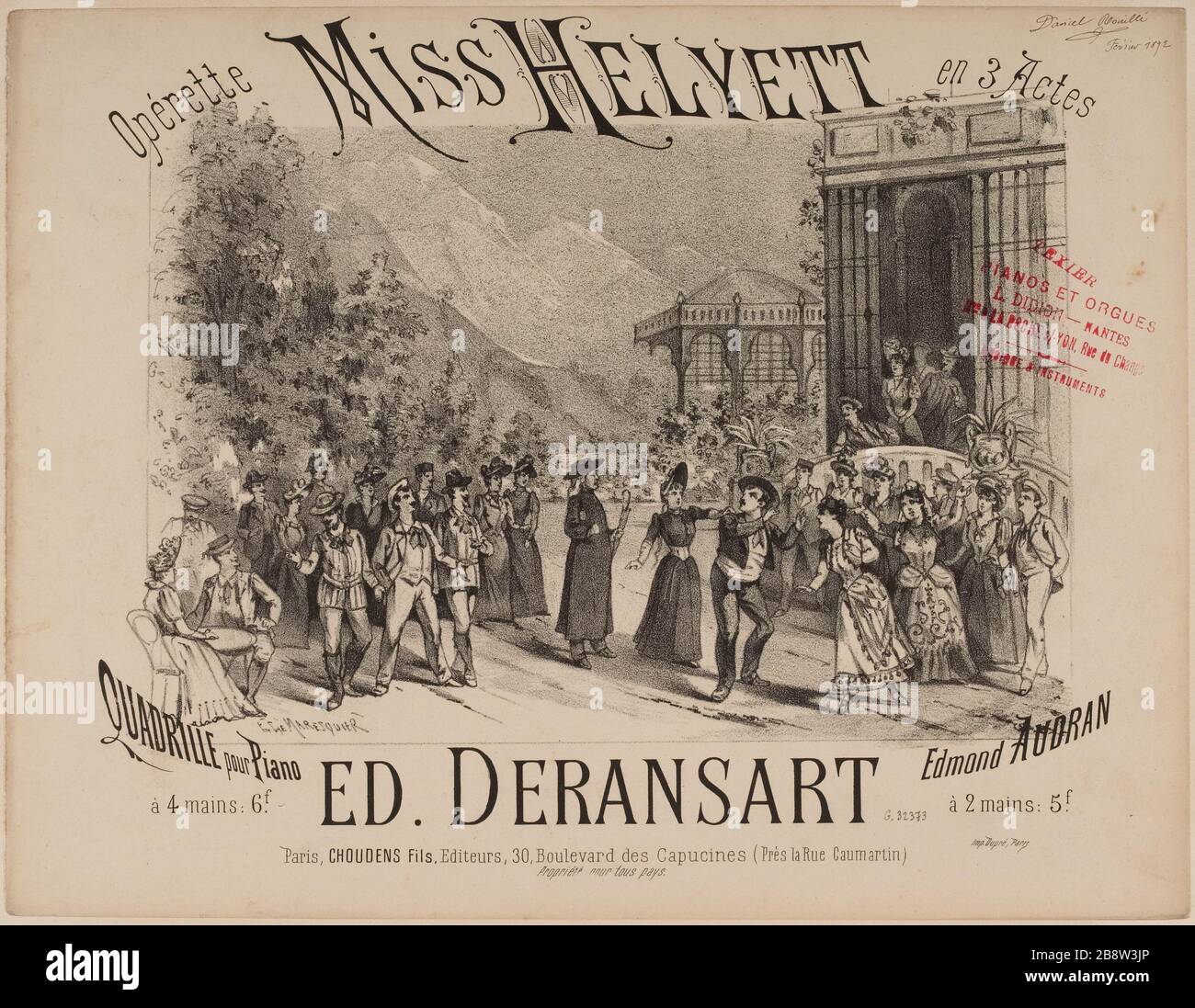 Opérette Miss à la place en 3 Actes Banque D'Images