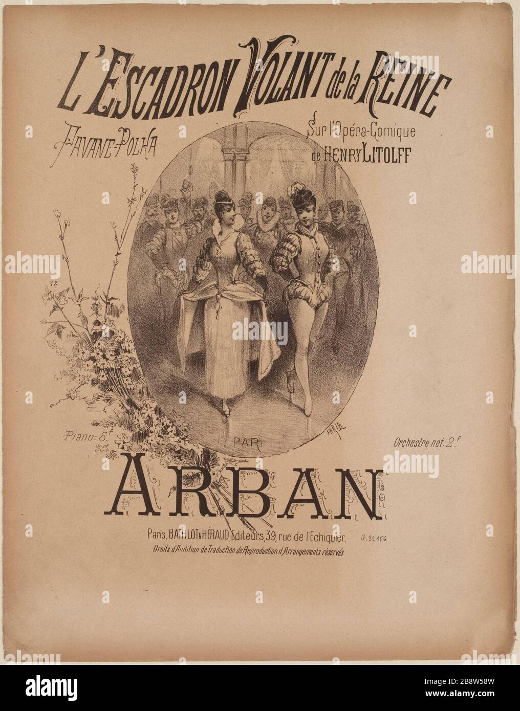 L'escadron volant de la Reine. Partitionner les jambes polka-par Arban après Henry Litolff Banque D'Images