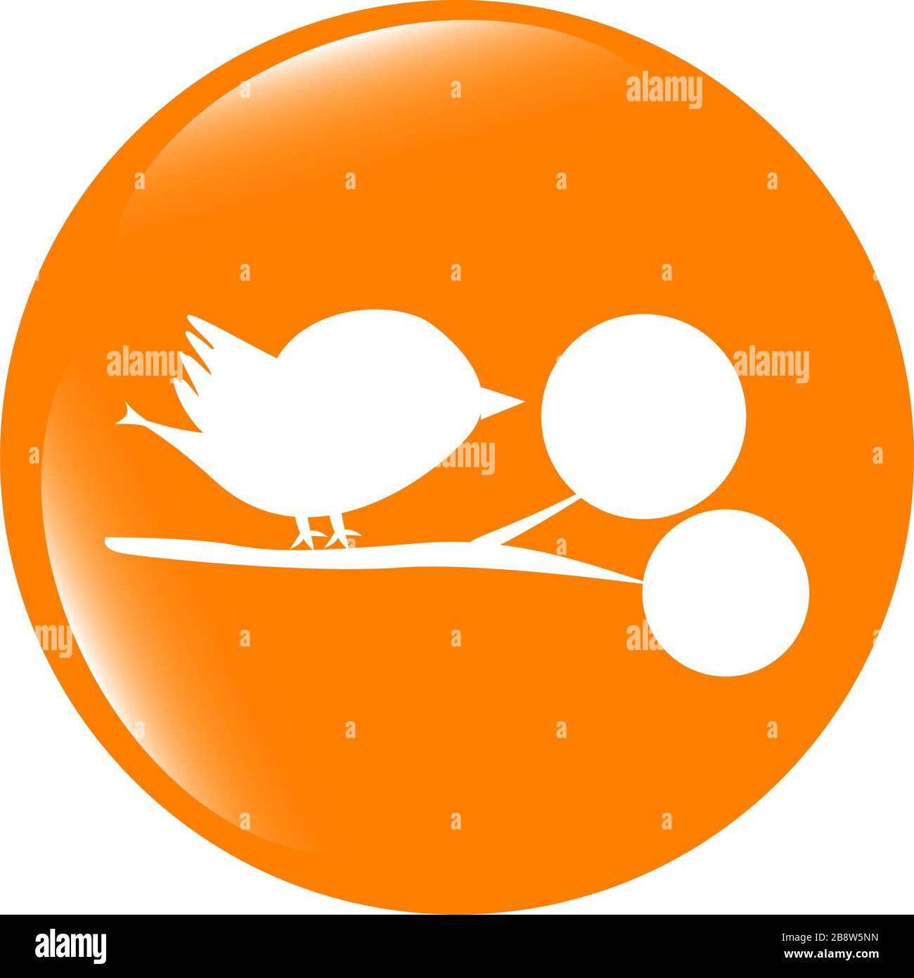 Icônes Web brillantes oiseau, bouton d'application . Panneau plat tendance isolé sur fond blanc Banque D'Images