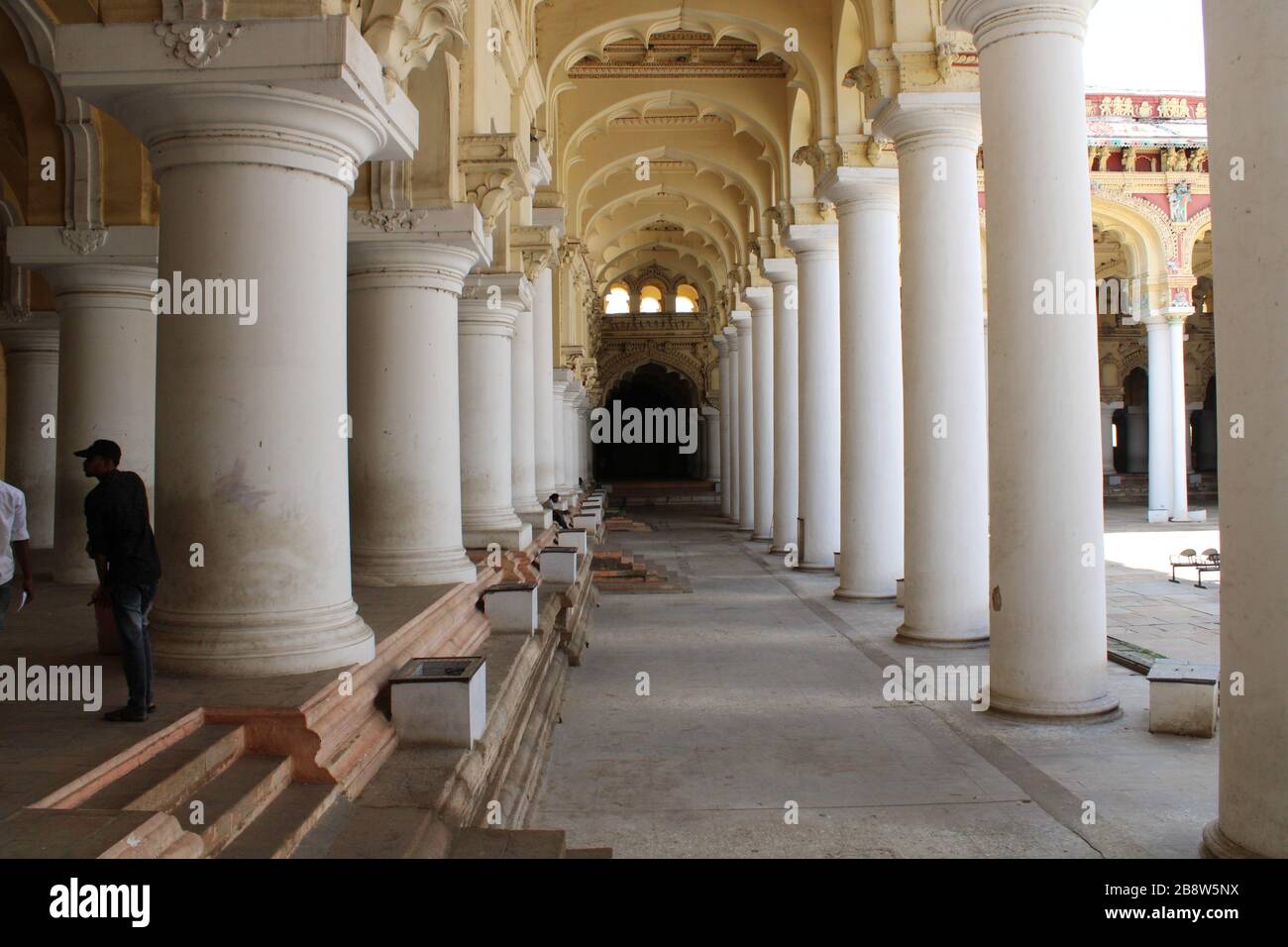 Palais Thirumalai Nayak est un palais du xviie siècle érigé en 1636 Annonce par le roi Tirumala Nayaka, un roi de la dynastie de Madurai Nayaka qui gouverna Madurai. Banque D'Images
