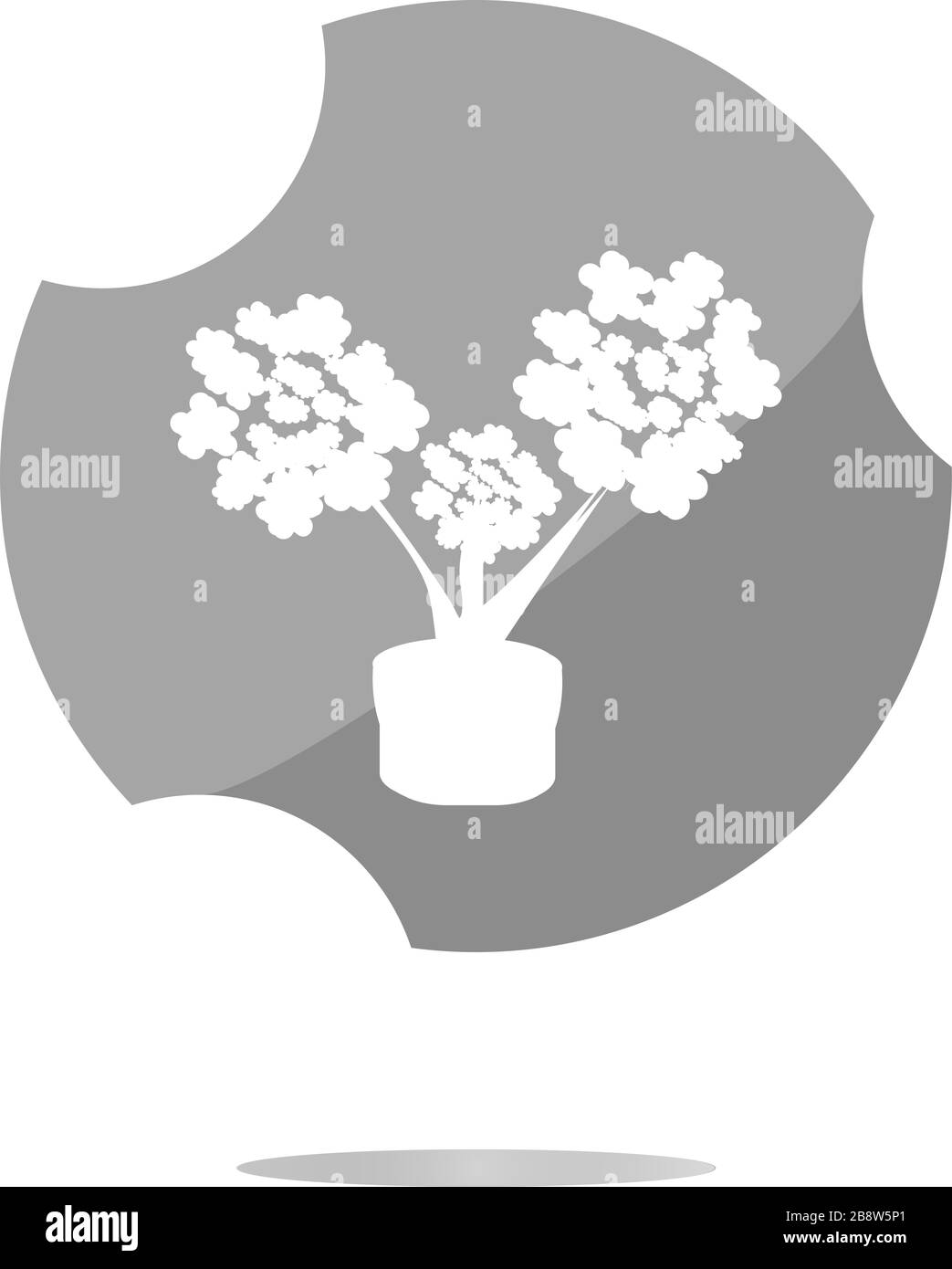 icône fleurs bouton app web . Panneau plat tendance isolé sur fond blanc Banque D'Images