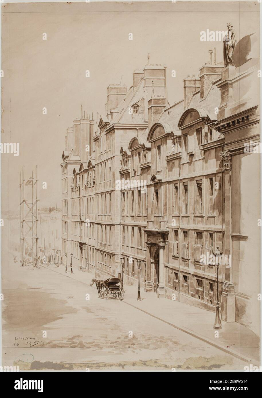La vieille Sorbonne. E. A. Cabanié (actif au 19ème siècle). 'La vieille Sorbonne'. Crayon et lavis d'encre brune sur papier, 1895. Paris, musée Carnavalet. Banque D'Images La vieille Sorbonne. E. A. Cabanié (actif au 19ème siècle). 'La vieille Sorbonne'. Crayon et lavis d'encre brune sur papier, 1895. Paris, musée Carnavalet. Banque D'Images