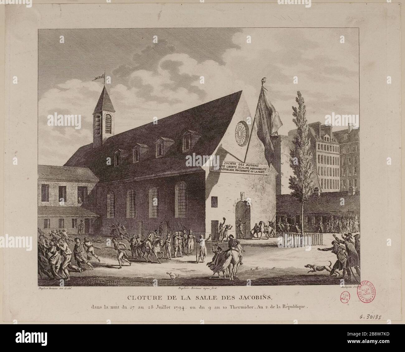 Fermeture de la salle Jacobin, / la nuit du 27 au 28 juillet 1794, ou 9 à 10 Thermidor, année 2 de la République. Banque D'Images