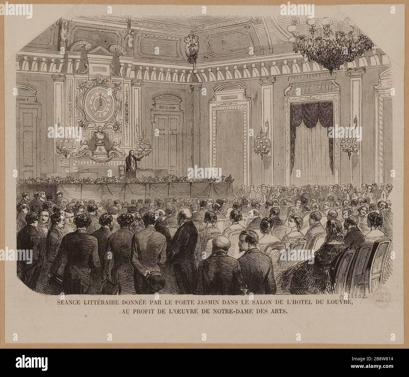 Session littéraire du poète Jasmine dans le salon de l'hôtel au Louvre, au bénéfice de l'œuvre de notre Dame des Arts Banque D'Images