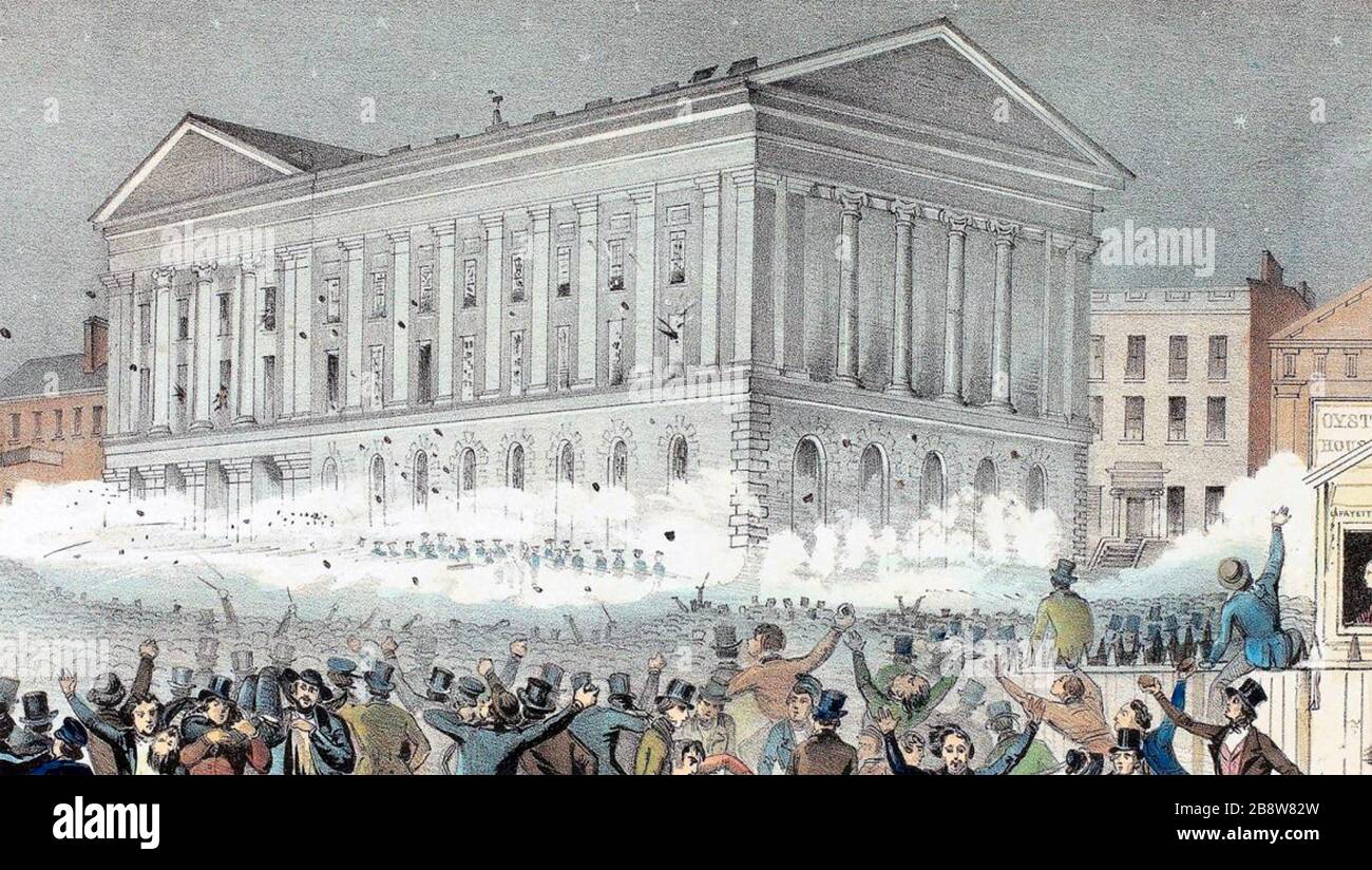 ASTOR PLACE RIOT 10 mai 1849 à l'extérieur de l'Astor Opera House, New York, Banque D'Images