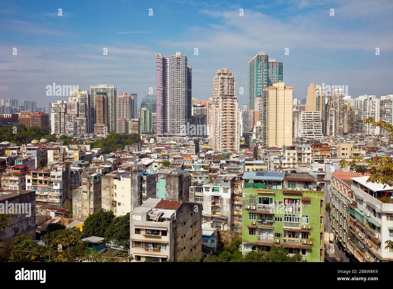 Vue sur la ville depuis la forteresse du Mont. Macao, Chine. Banque D'Images